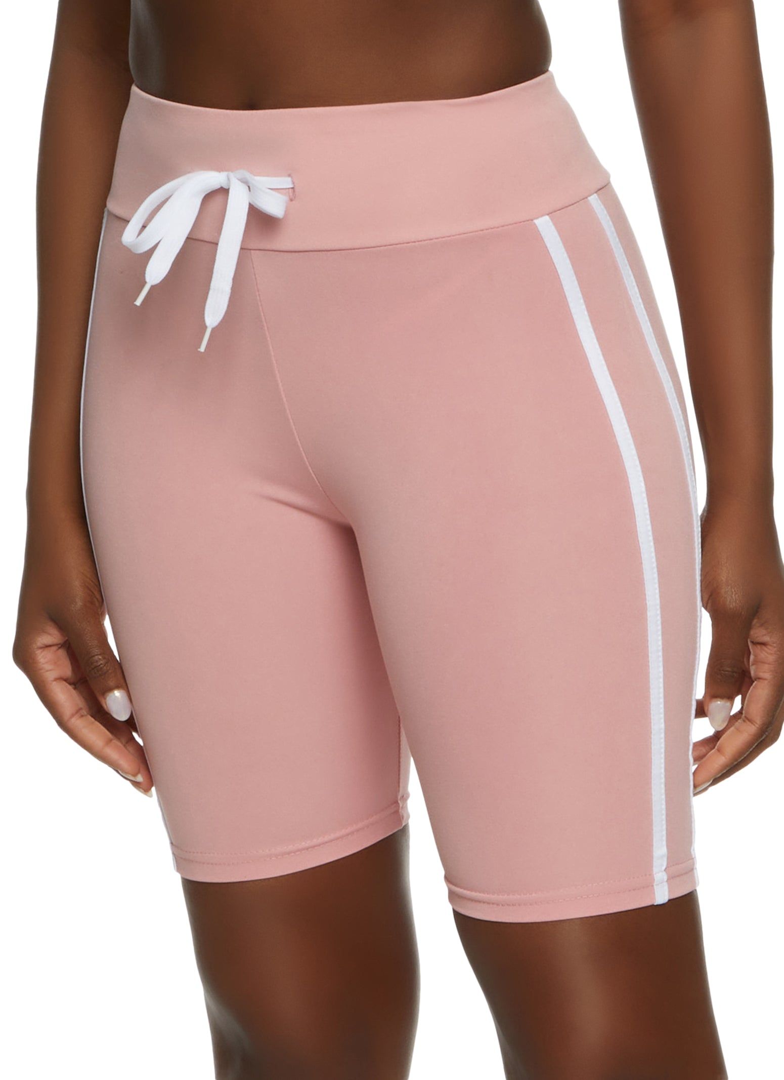 Varsity Stripe Biker Shorts sold by Rainbow