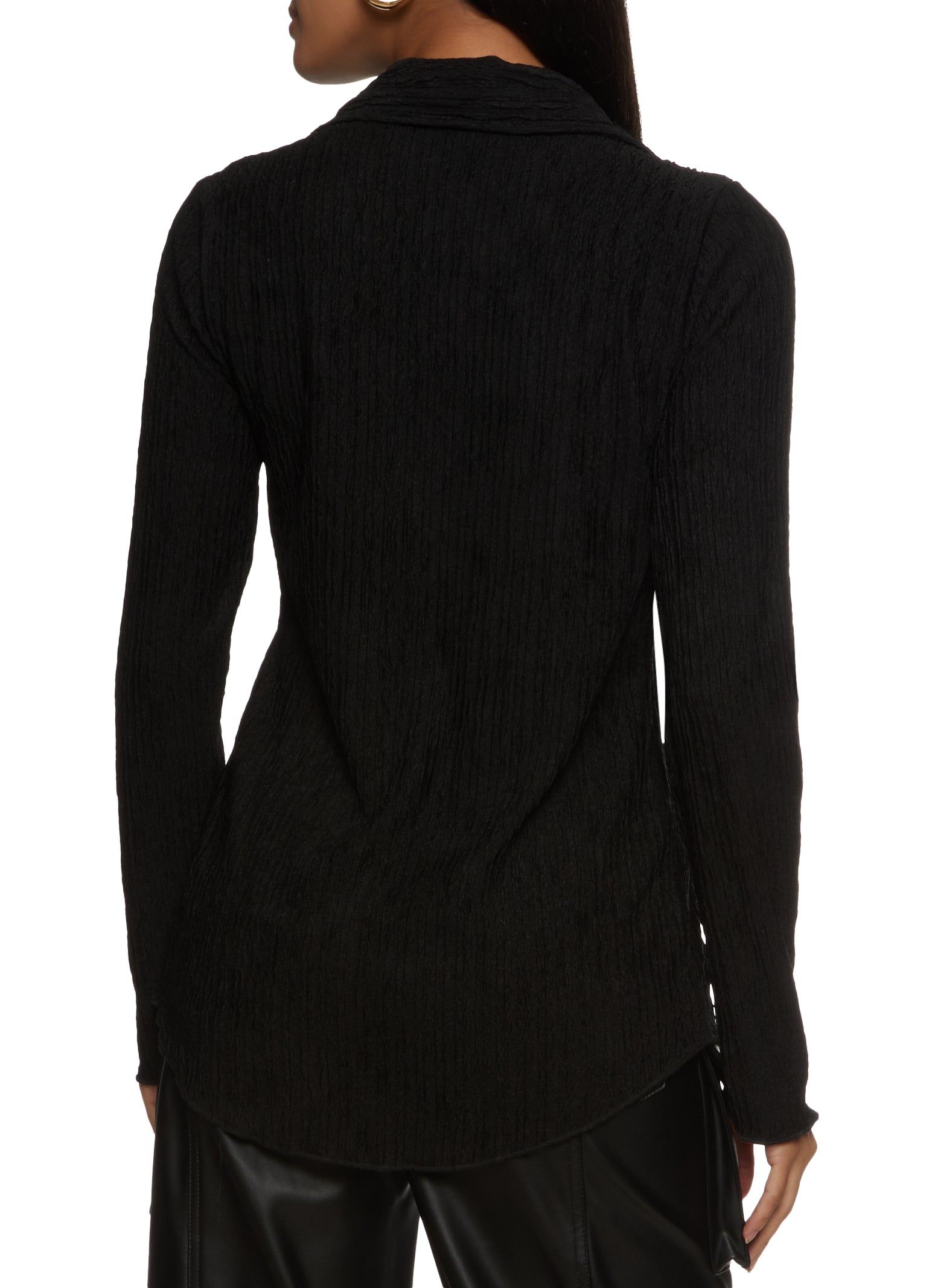 Textured Knit Button Front Long Sleeve Shirt sold by Rainbow product image thumbnail 2