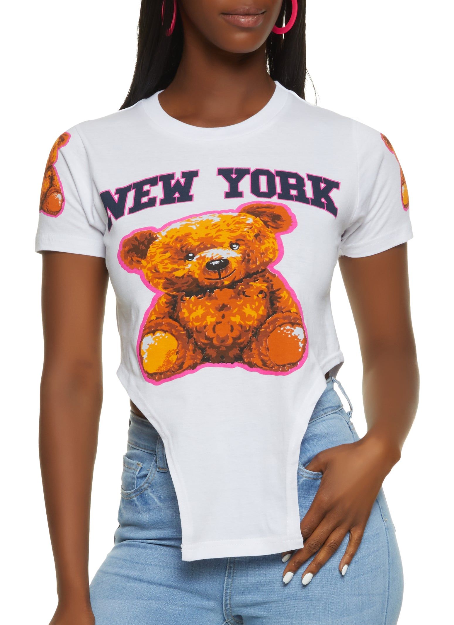 New York Bear Hanky Hem Graphic Tee sold by Rainbow