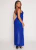 Rhinestone Mesh Side Slit Maxi Dress sold by Rainbow