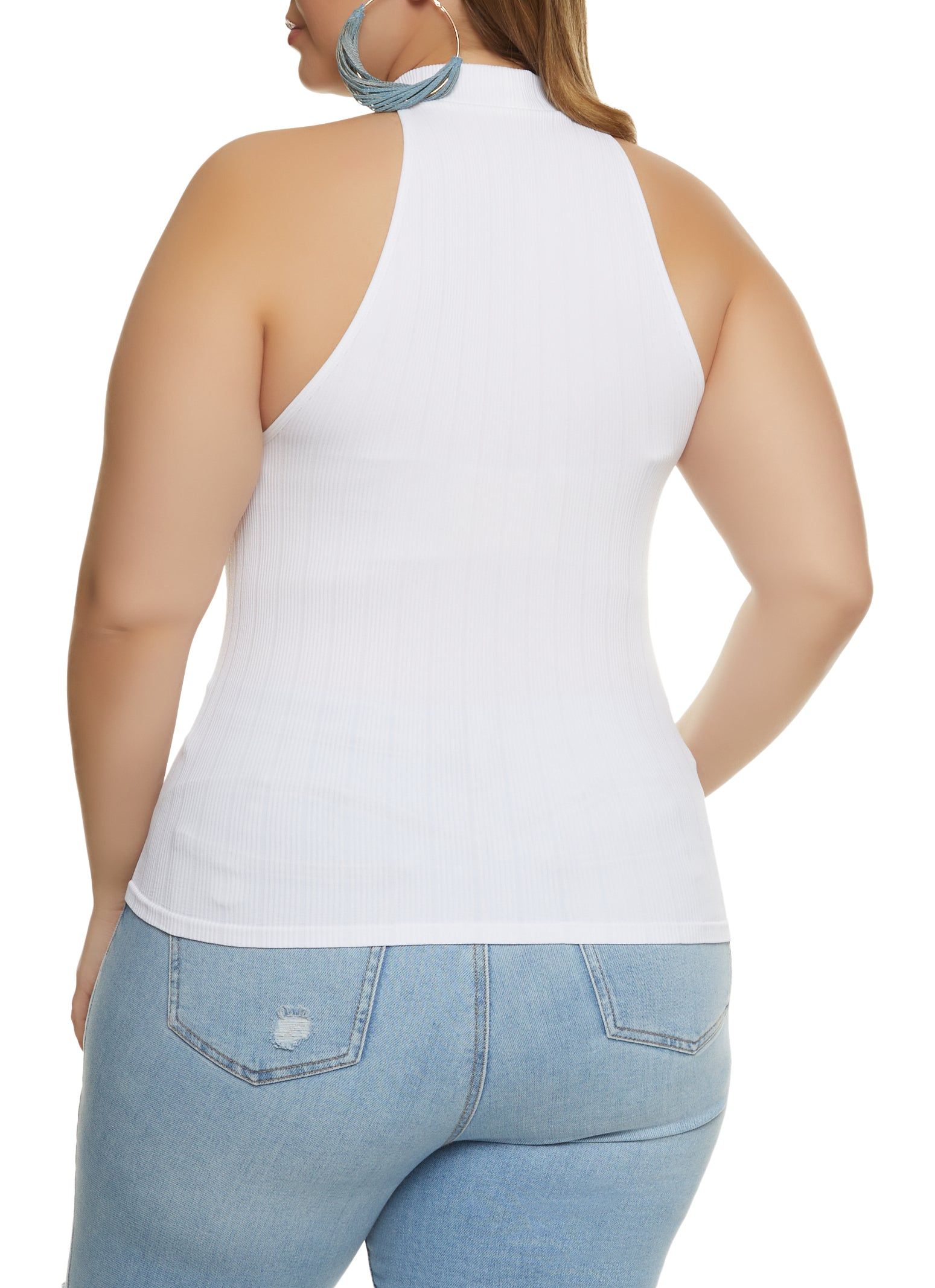 Plus Size Seamless Rib Knit Sleeveless Top sold by Rainbow product image thumbnail 2