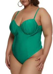 Plus Size Ruched Bustier Bodysuit sold by Rainbow
