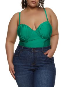 Plus Size Ruched Bustier Bodysuit sold by Rainbow