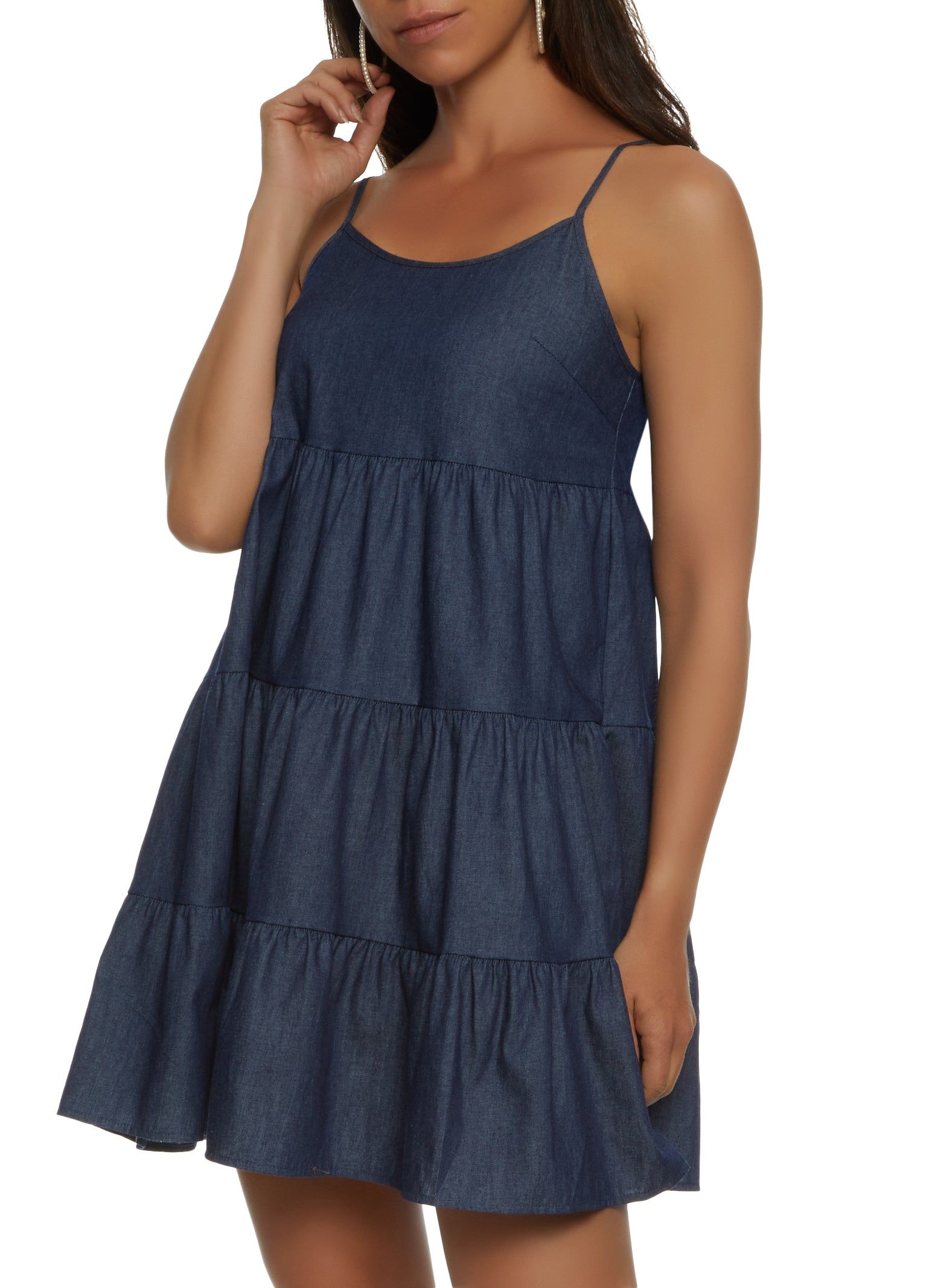 Denim Tiered Cami Dress sold by Rainbow