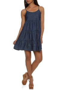 Denim Tiered Cami Dress sold by Rainbow