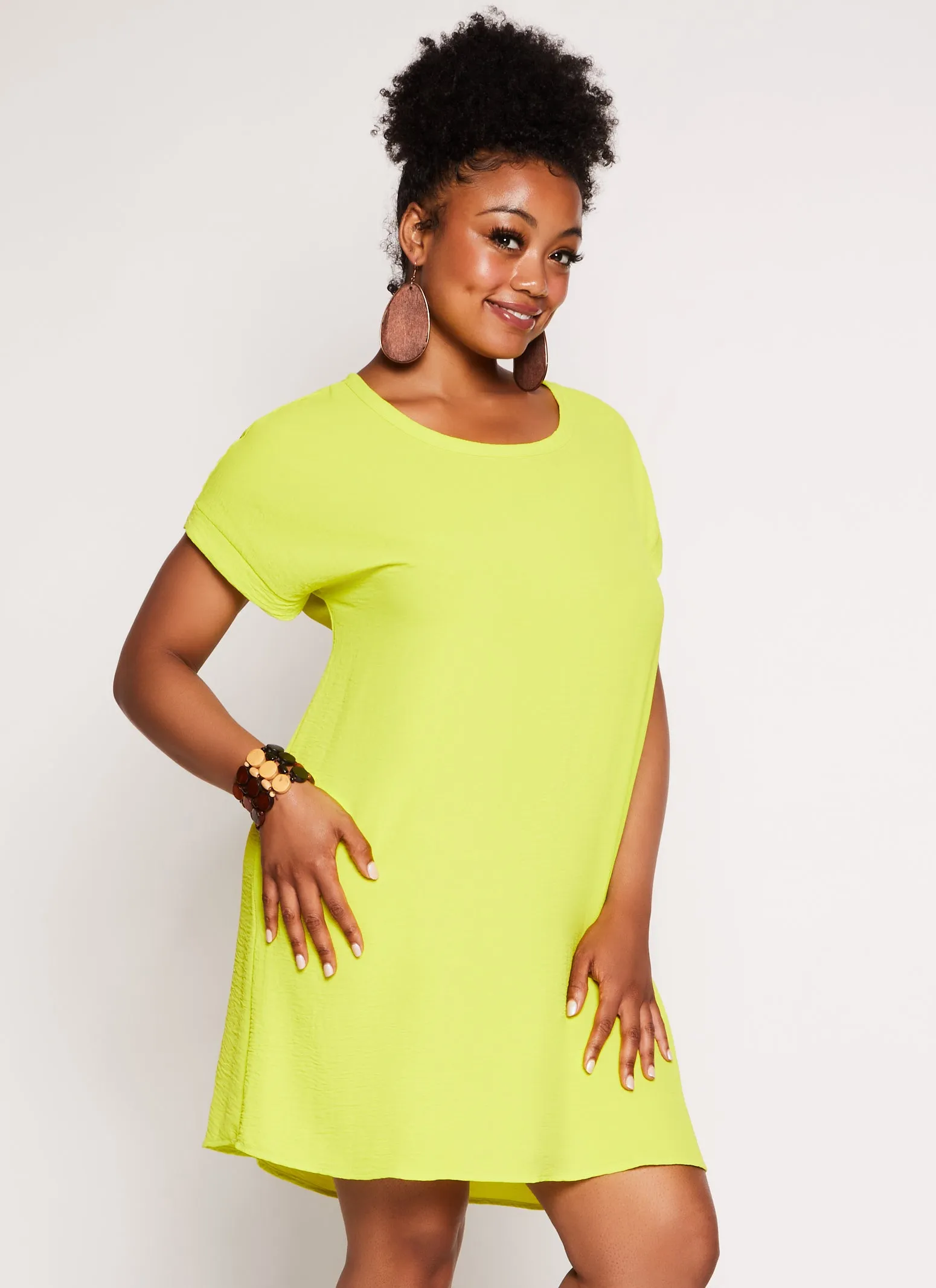 Plus Size Airy Shift Dress sold by Rainbow