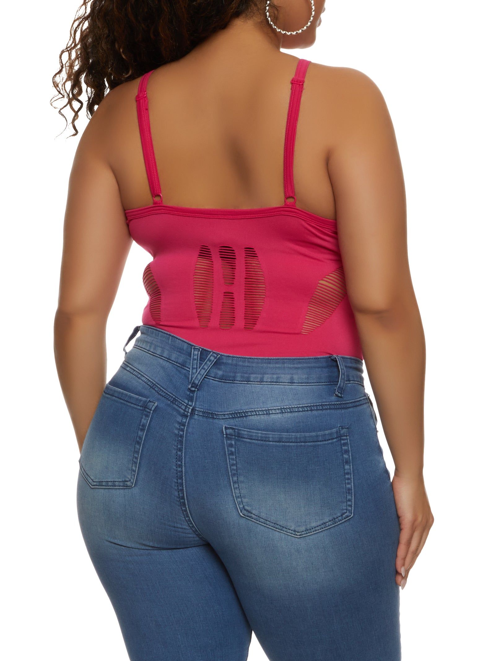 Plus Size Laser Cut Seamless Bodysuit sold by Rainbow product image thumbnail 3