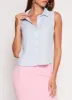 Gauze Knit Sleeveless Button Front Shirt sold by Rainbow