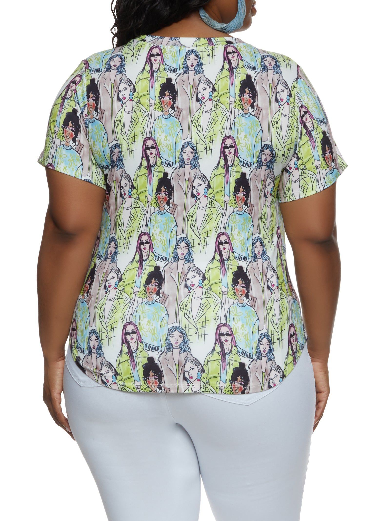 Plus Size Printed Rounded Hem Top sold by Rainbow product image thumbnail 2