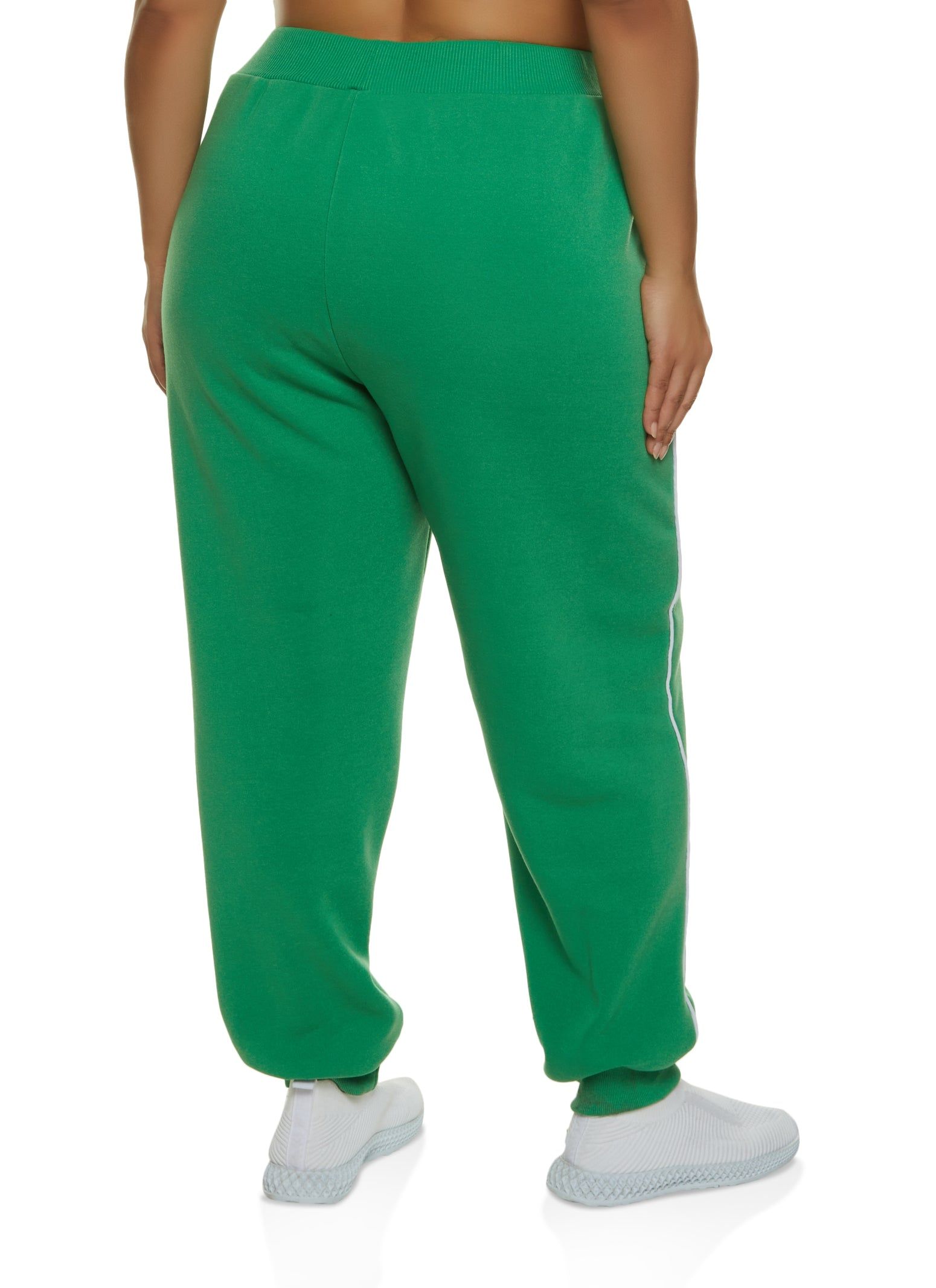 Plus Size Side Contrast Piping Drawstring Joggers sold by Rainbow product image thumbnail 2