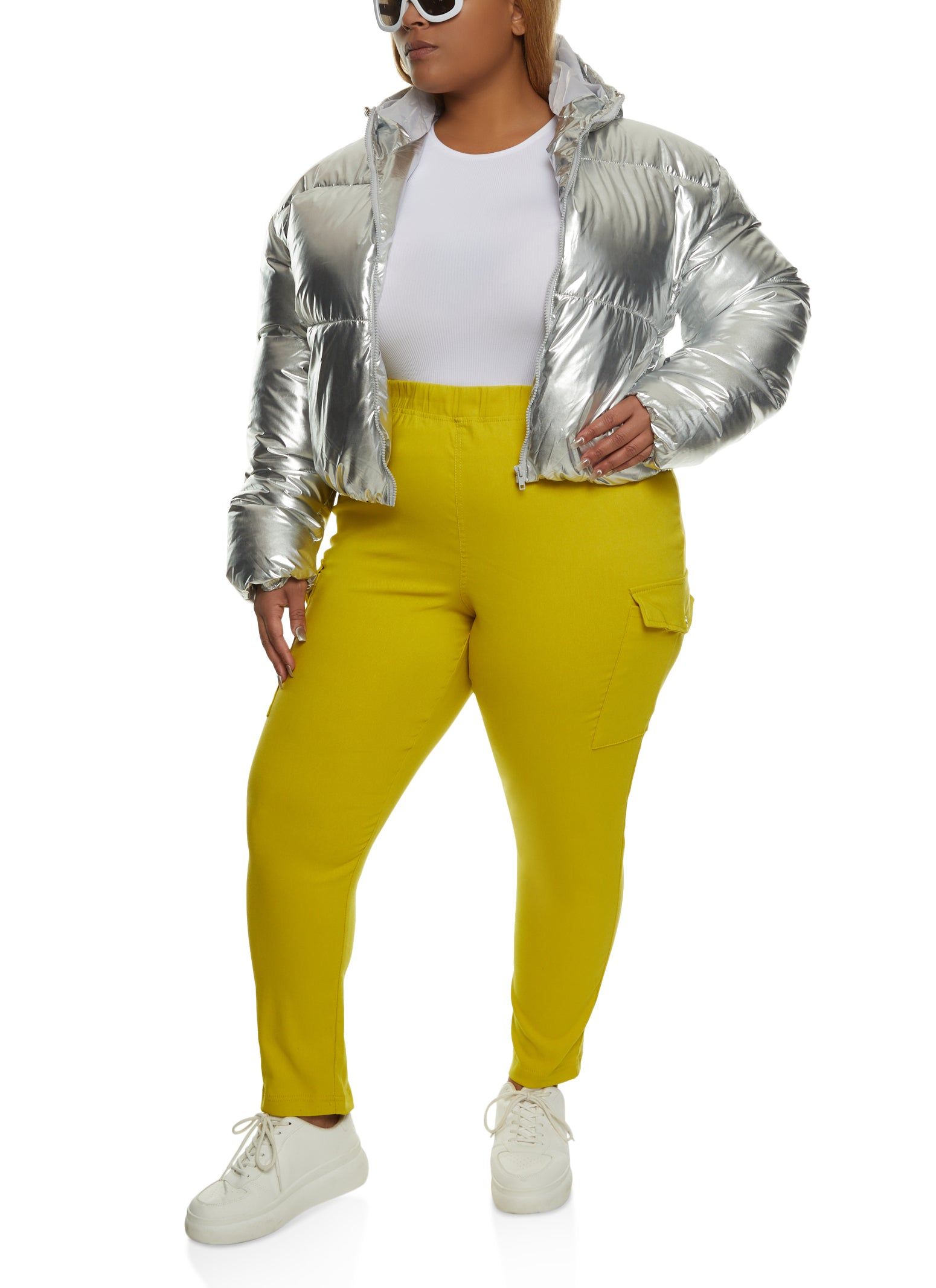 Plus Size Hooded Zip Front Puffer Jacket sold by Rainbow product image thumbnail 2