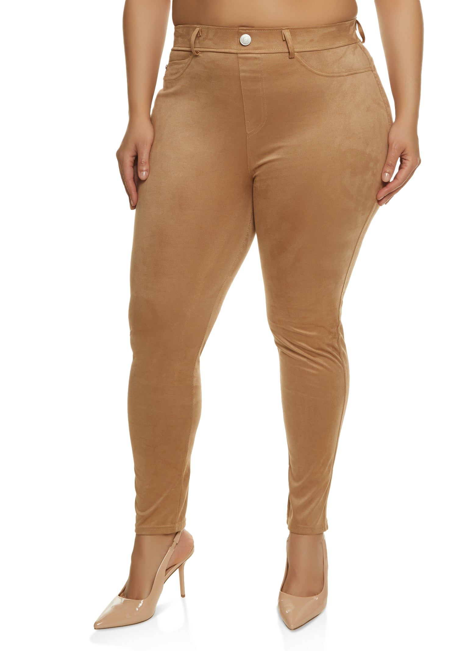 Plus Size Faux Suede High Waisted Pants sold by Rainbow
