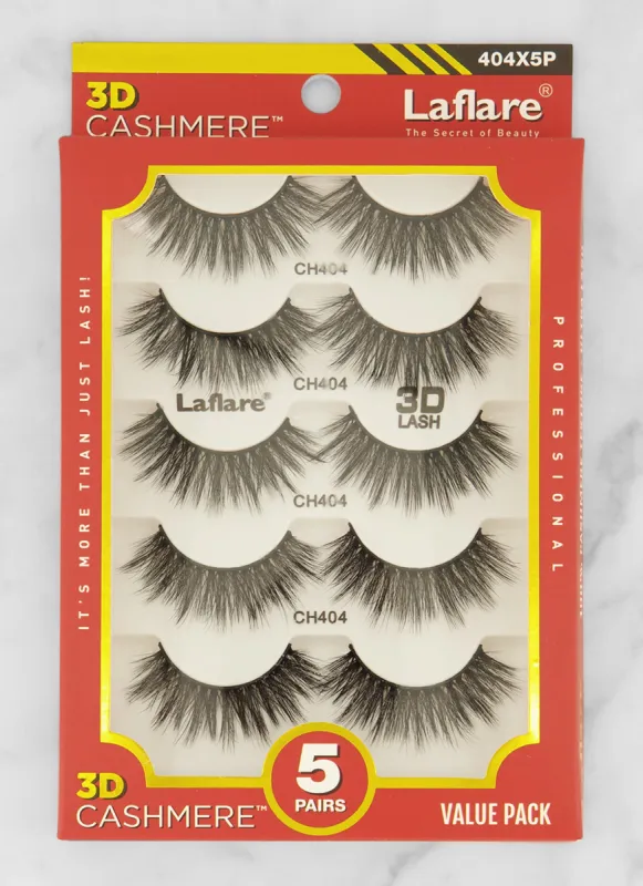 Laflare 3D Cashmere Eyelashes Value Pack 5 Pairs made by Rainbow