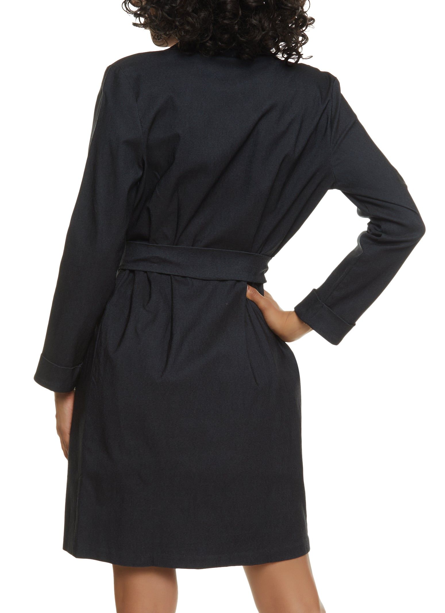 Chambray Tie Waist Belted Trench Coat sold by Rainbow product image thumbnail 3