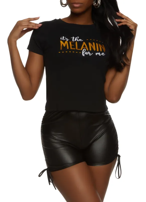 Its The Melanin For Me Embroidered T Shirt sold by Rainbow