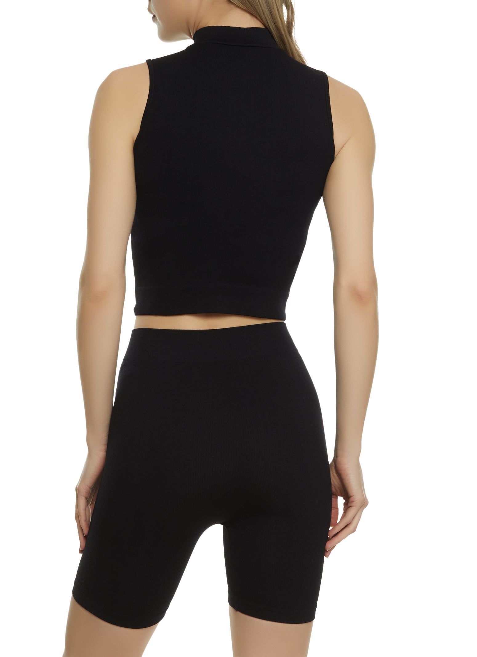 Rib Knit Mock Neck Tank Top and Biker Shorts sold by Rainbow product image thumbnail 2