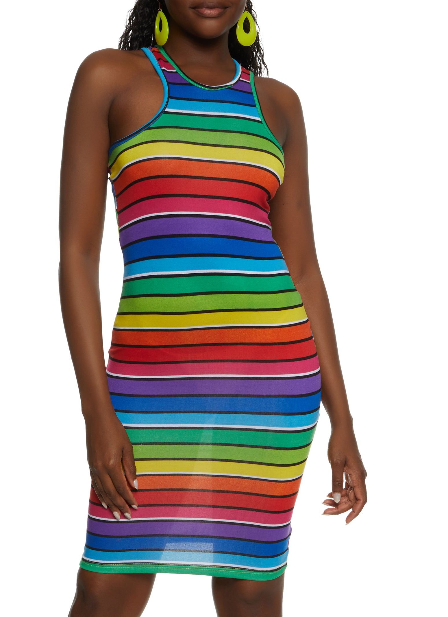 Rainbow Striped Tank Dress sold by Rainbow
