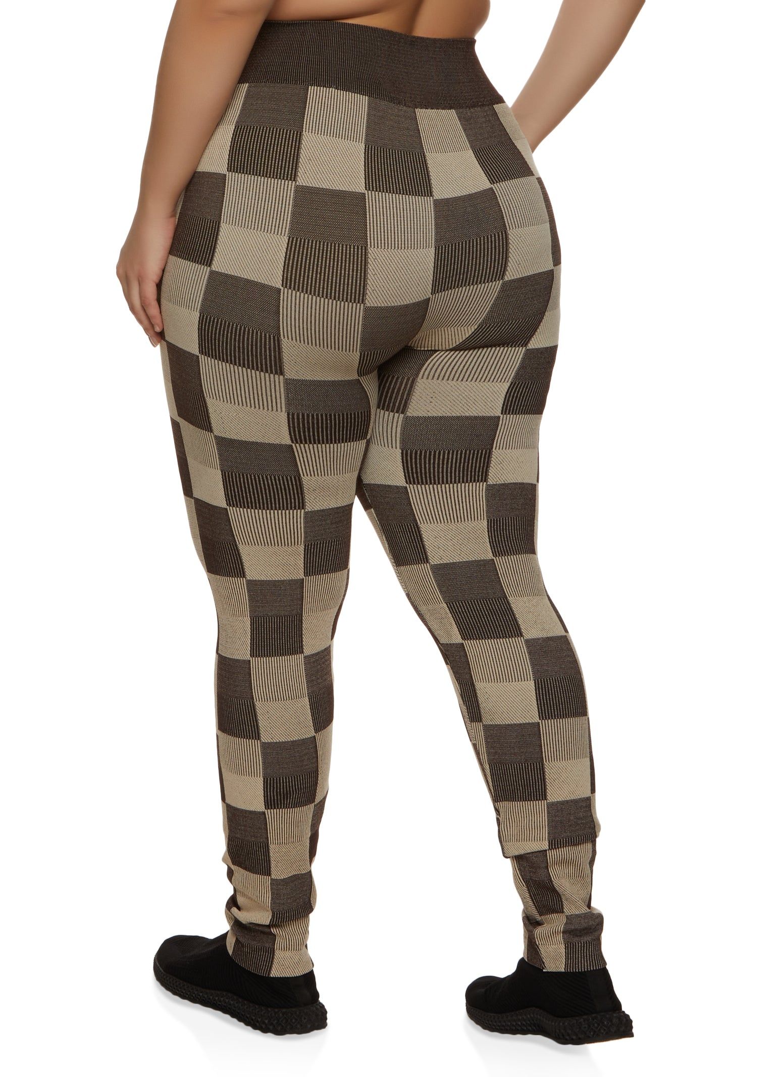 Plus Size Seamless Checkered Print Leggings sold by Rainbow product image thumbnail 2
