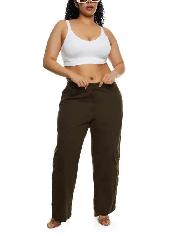 Plus Size Poplin Cargo Pants sold by Rainbow