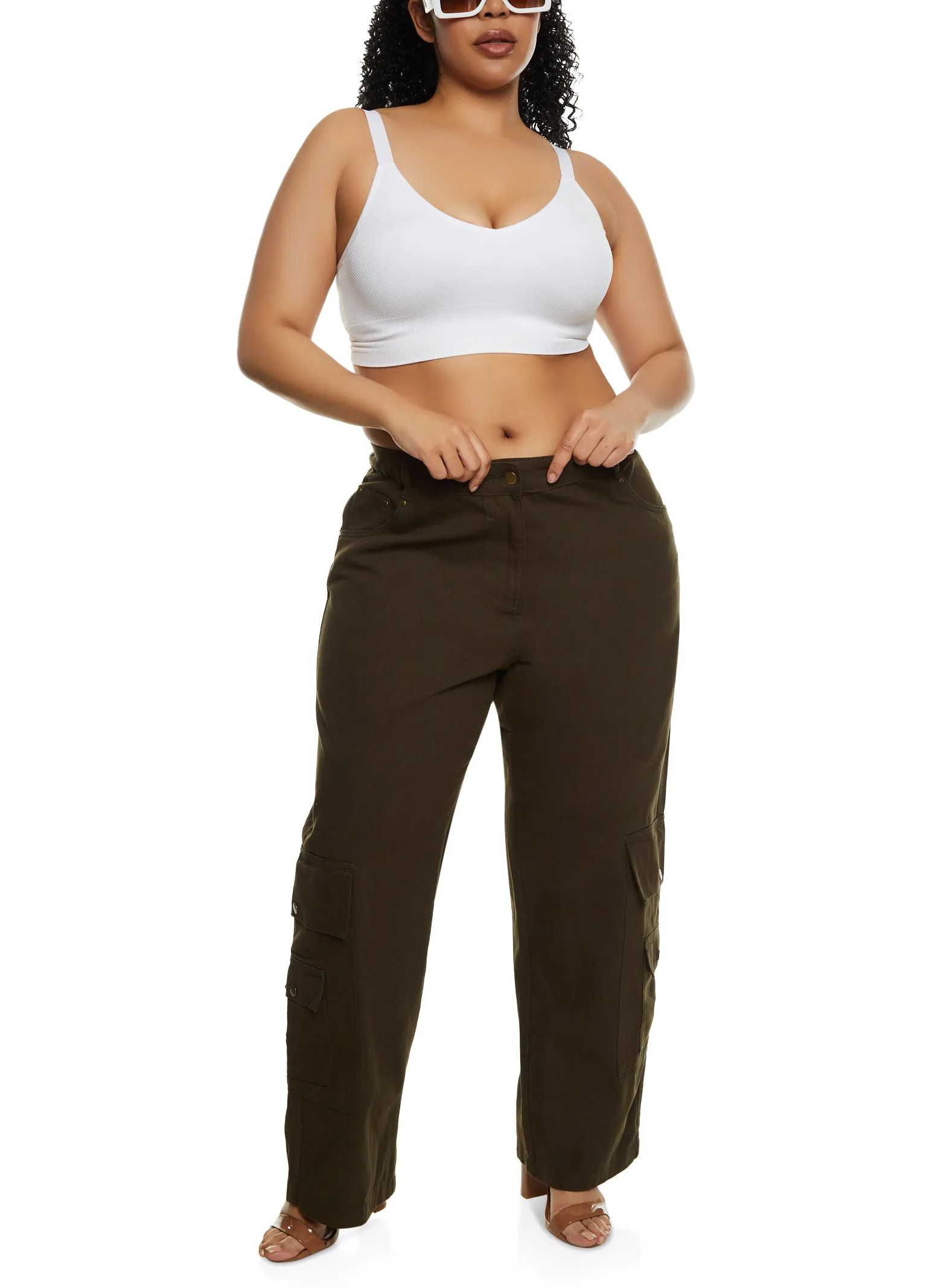 Plus Size Poplin Cargo Pants sold by Rainbow