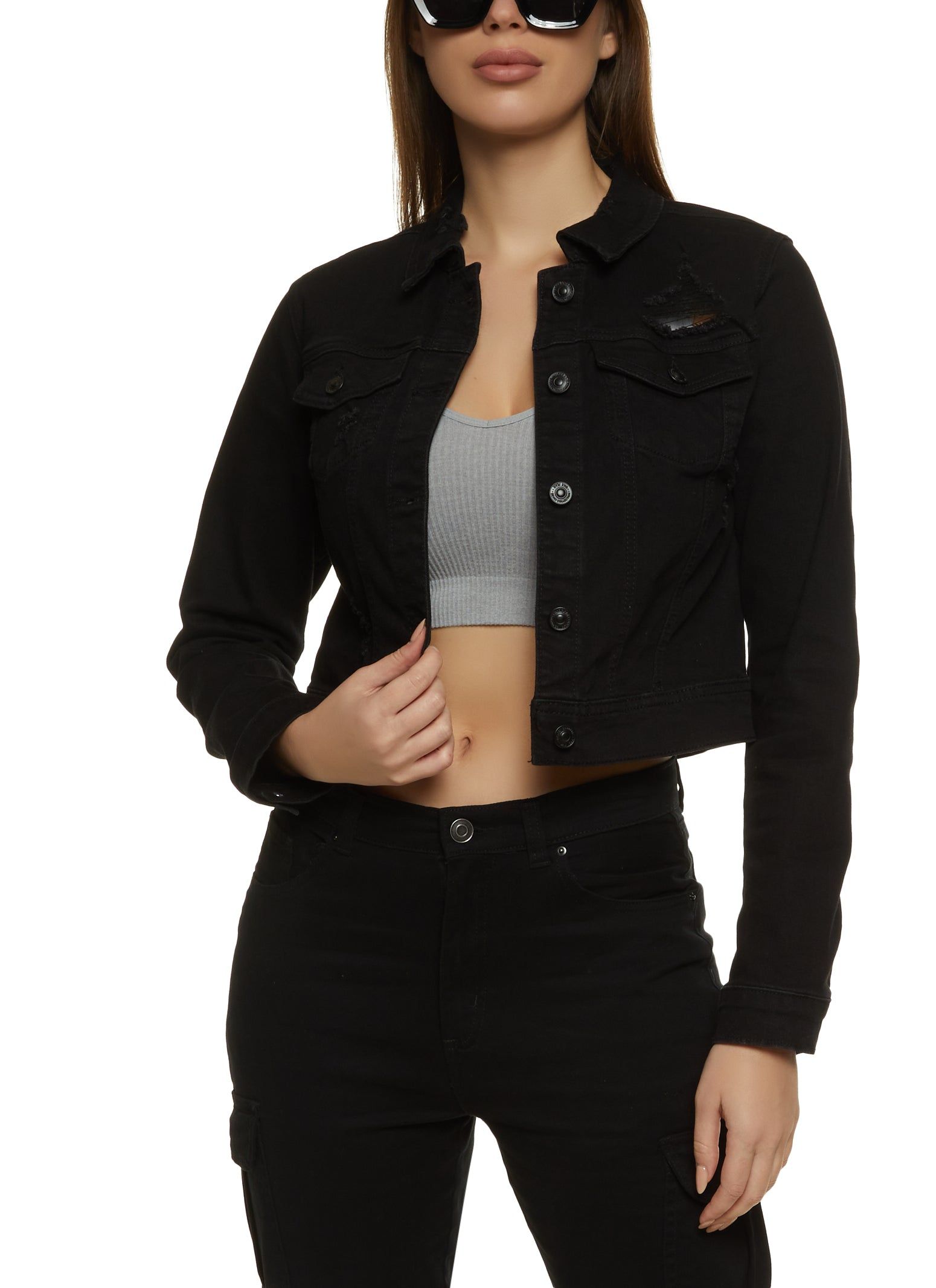 WAX Distressed Denim Jacket sold by Rainbow