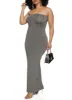 Plus Size Daisy Solid Tube Maxi Dress sold by Rainbow
