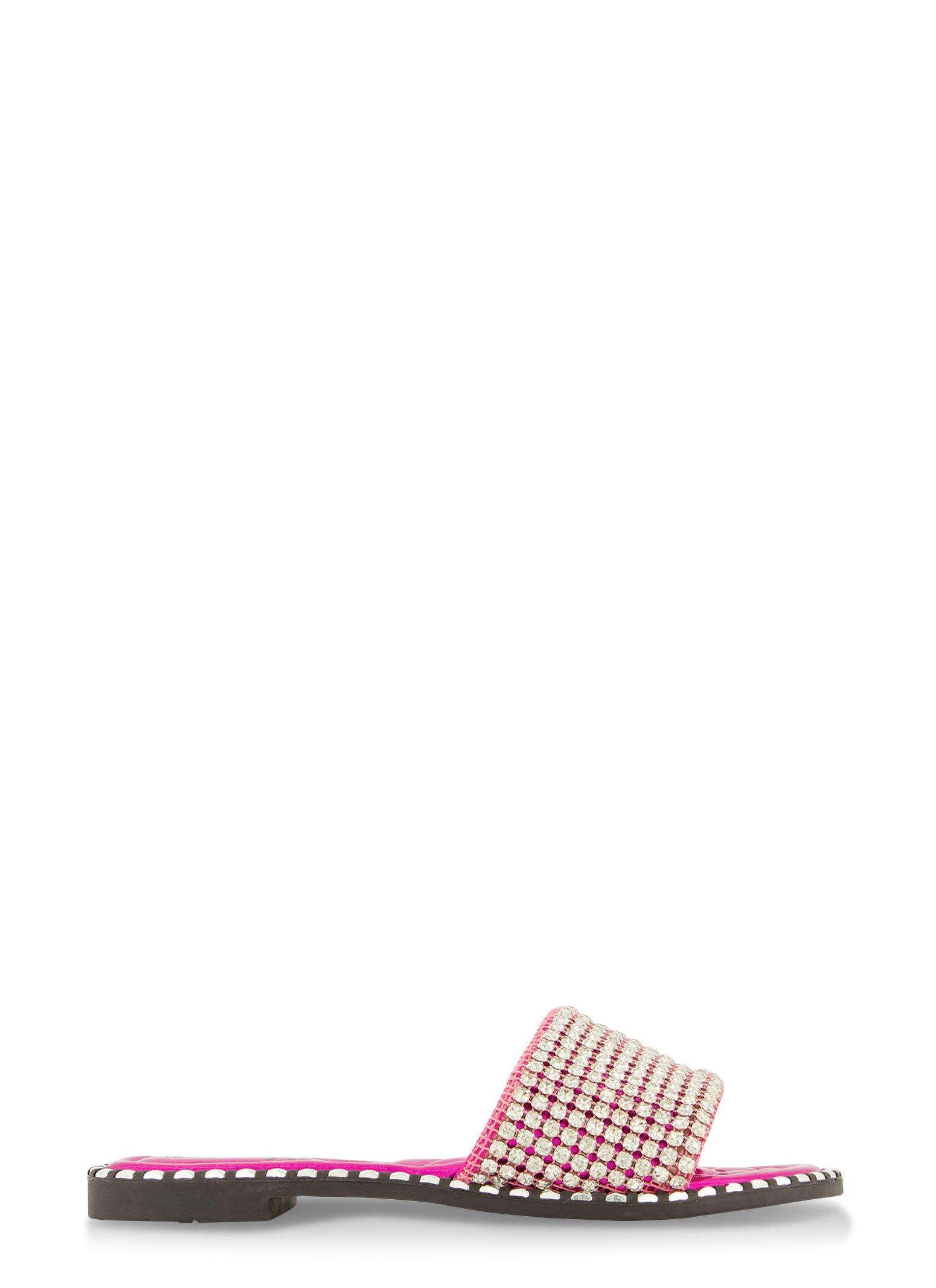 Studded Trim Rhinestone Single Band Slide Sandals sold by Rainbow product image thumbnail 2