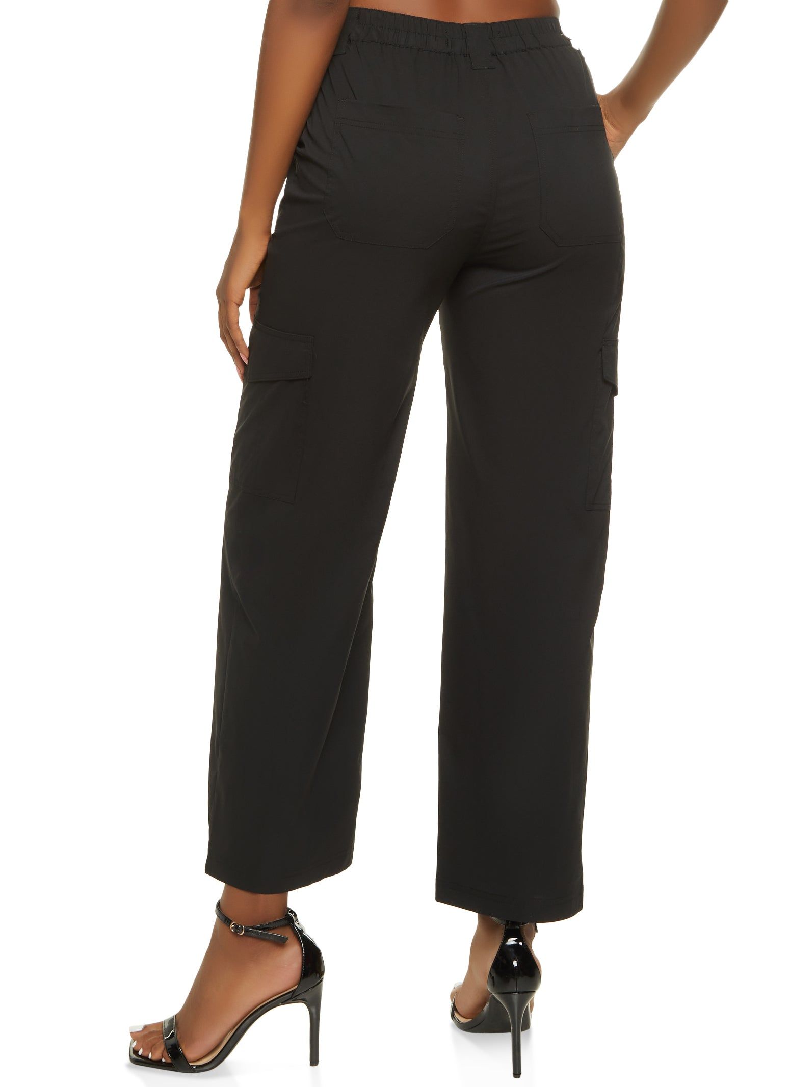 Nylon Wide Leg Cargo Pants sold by Rainbow product image thumbnail 3