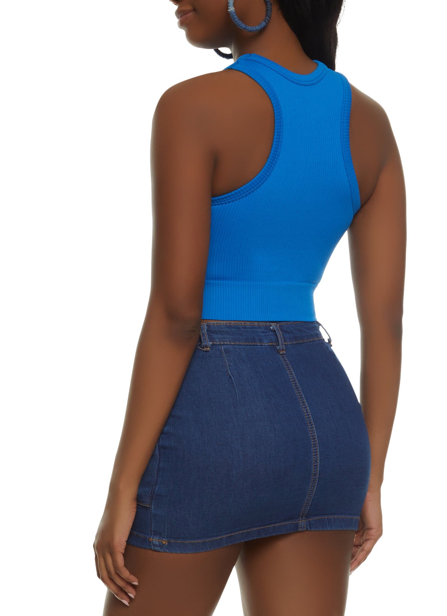 Rib Knit Seamless Cropped Tank Top sold by Rainbow product image thumbnail 2