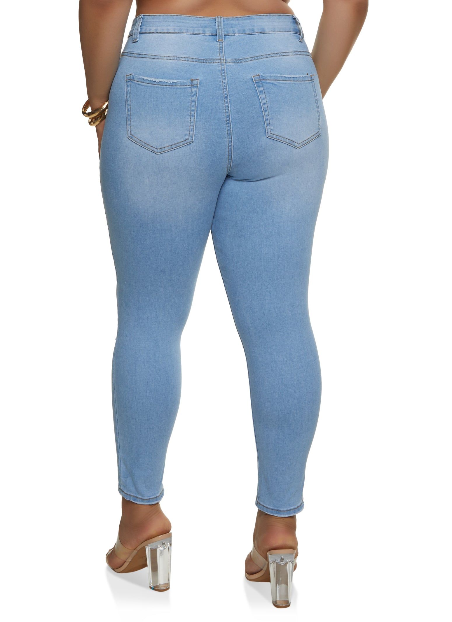 Plus Size WAX Ripped Knee Distressed Jeans sold by Rainbow product image thumbnail 2