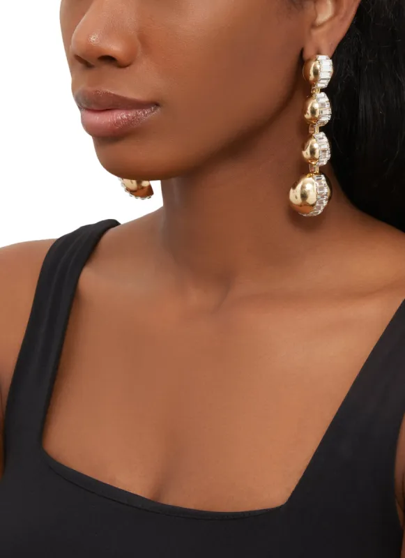 Rhinestone Ball Drop Earrings sold by Rainbow