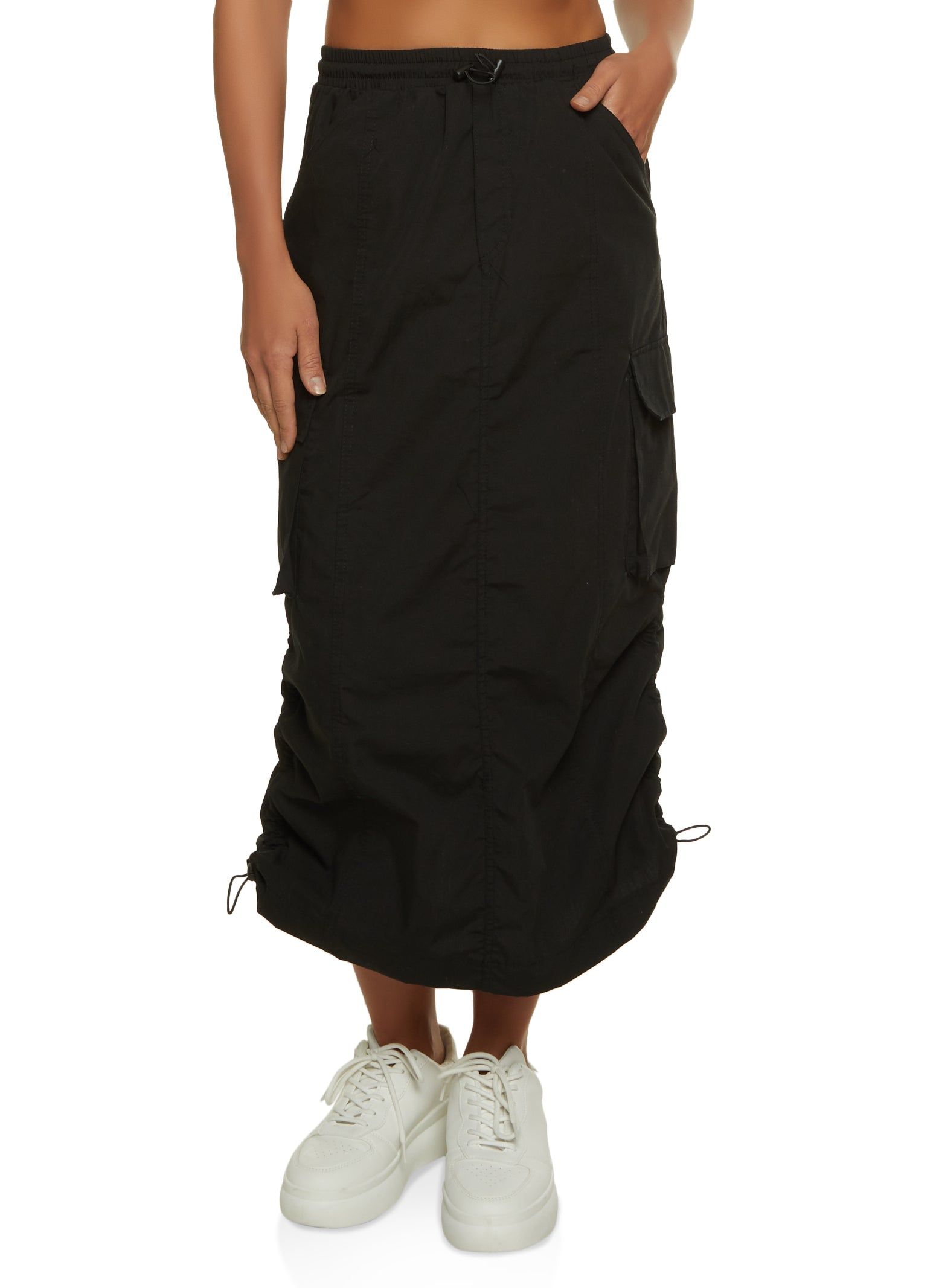 Toggle Waist Ruched Side Cargo Skirt sold by Rainbow
