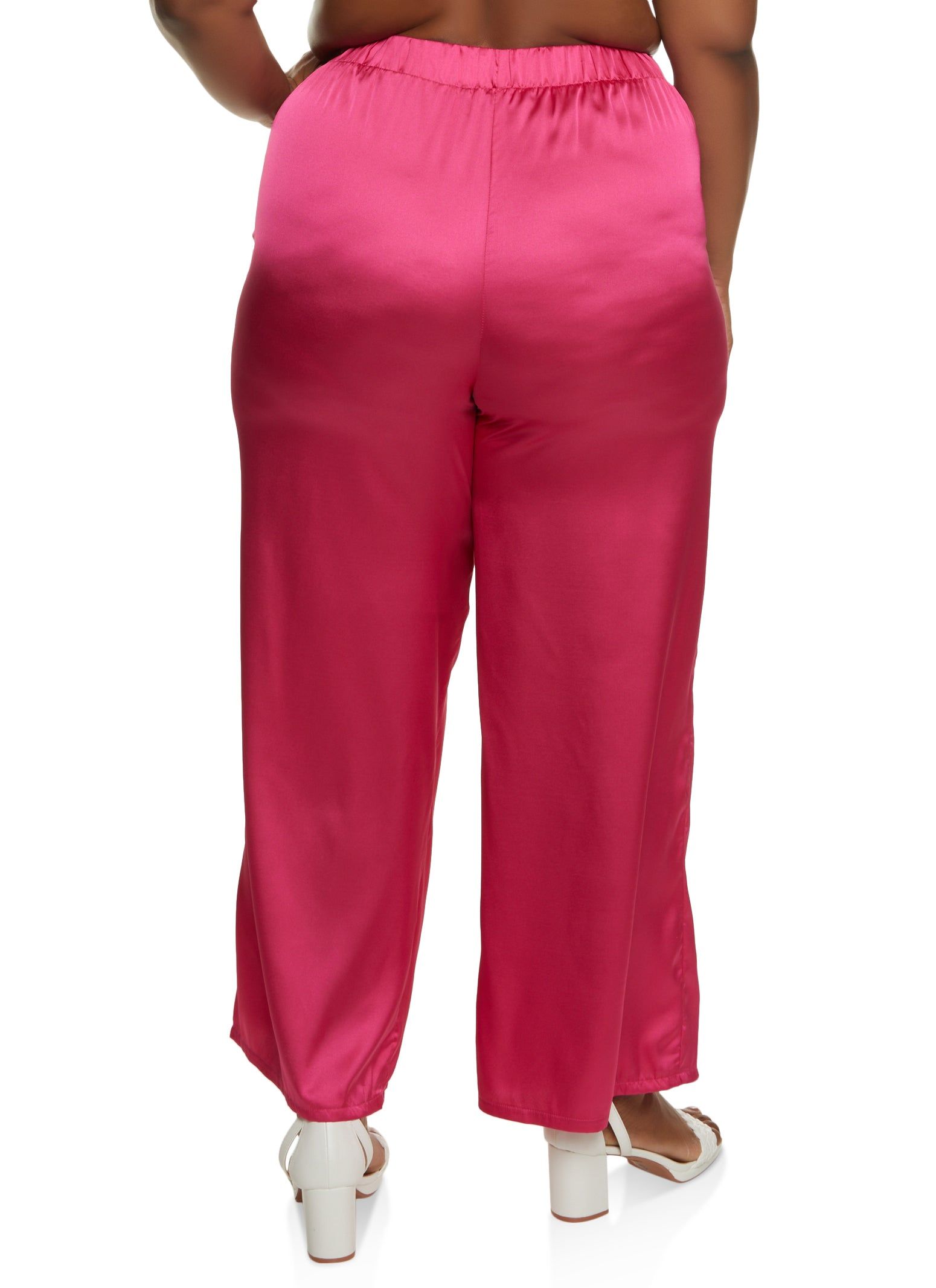 Plus Size Satin High Waist Wide Leg Pants sold by Rainbow product image thumbnail 2