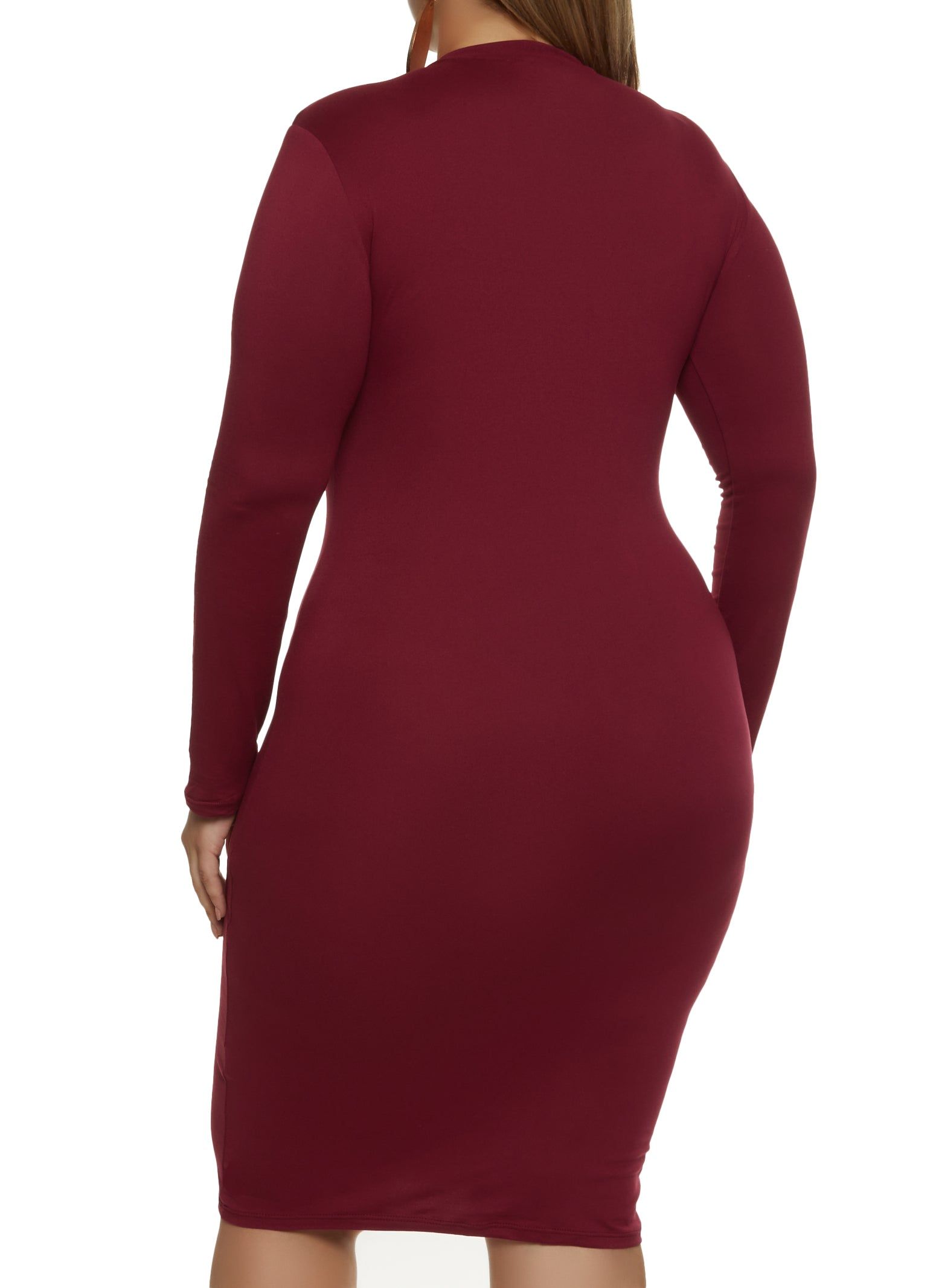 Plus Size Mock Neck Midi Dress sold by Rainbow product image thumbnail 3