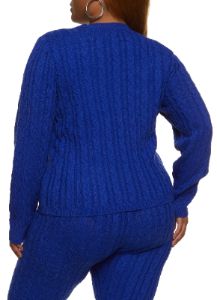 Plus Size Cable Knit Pullover Sweater sold by Rainbow