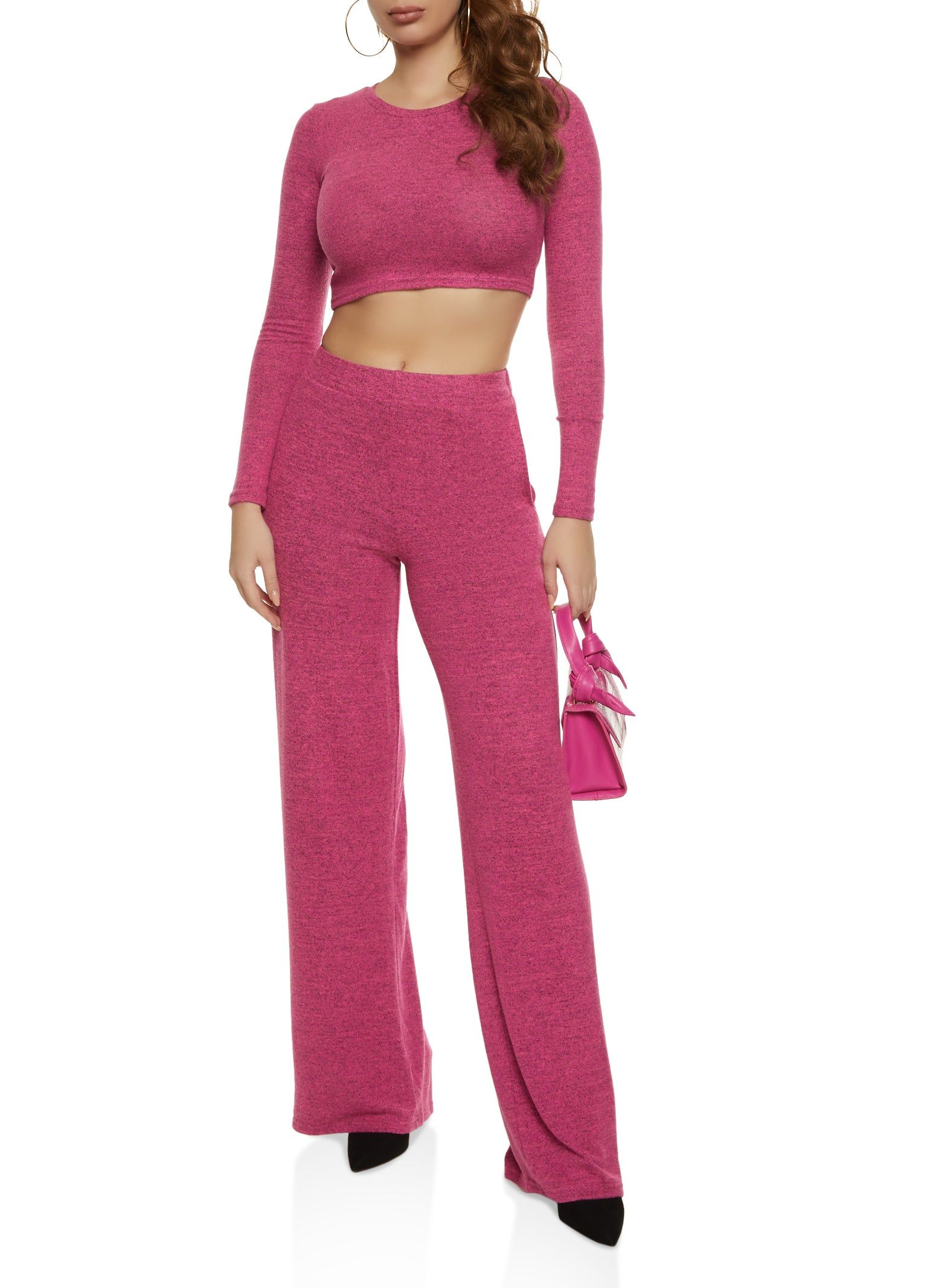 Brushed Knit Crew Neck Crop Top sold by Rainbow product image thumbnail 2