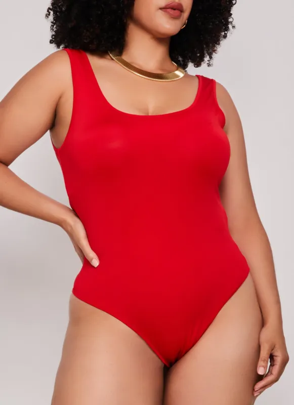 Plus Size Daisy Scoop Neck Tank Bodysuit sold by Rainbow