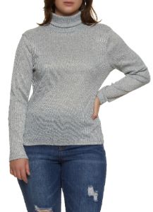 Plus Size Ribbed Turtleneck Top sold by Rainbow