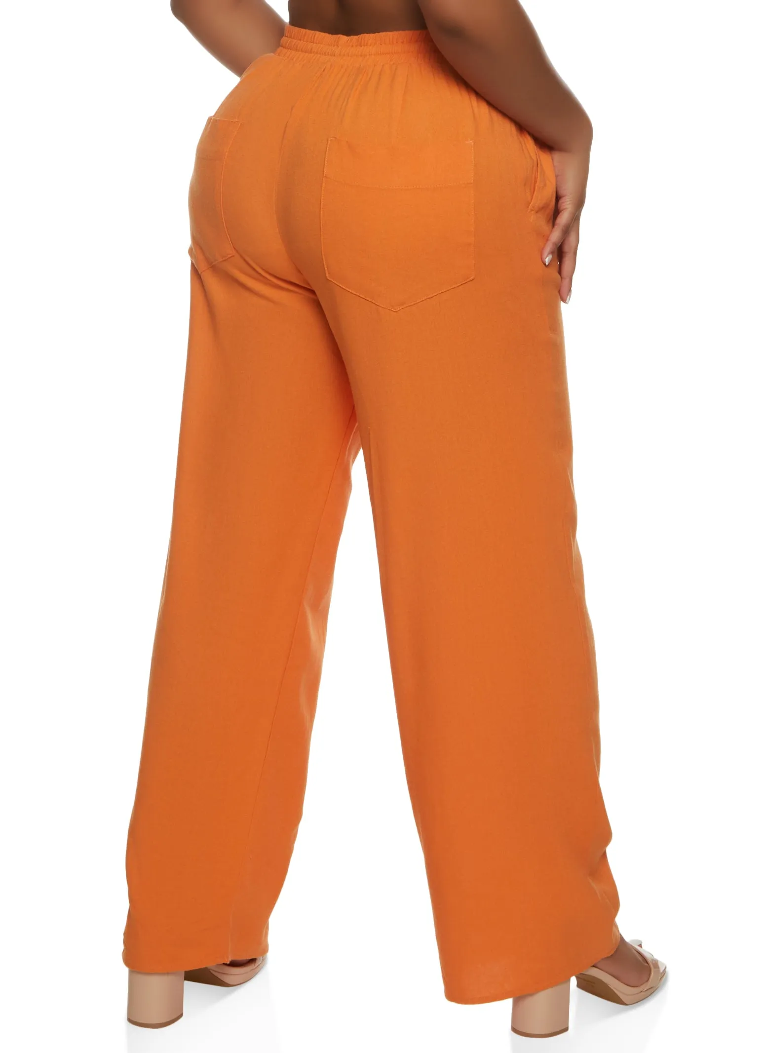 Linen Drawstring Wide Leg Pants sold by Rainbow product image thumbnail 2