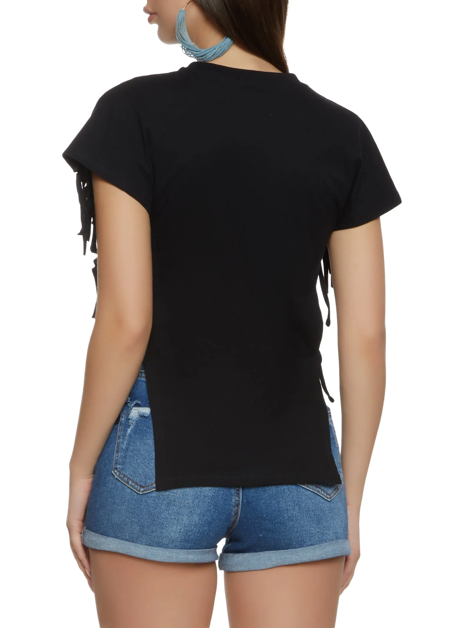 Brooklyn New York Fringe Open Side Graphic Tee sold by Rainbow product image thumbnail 2