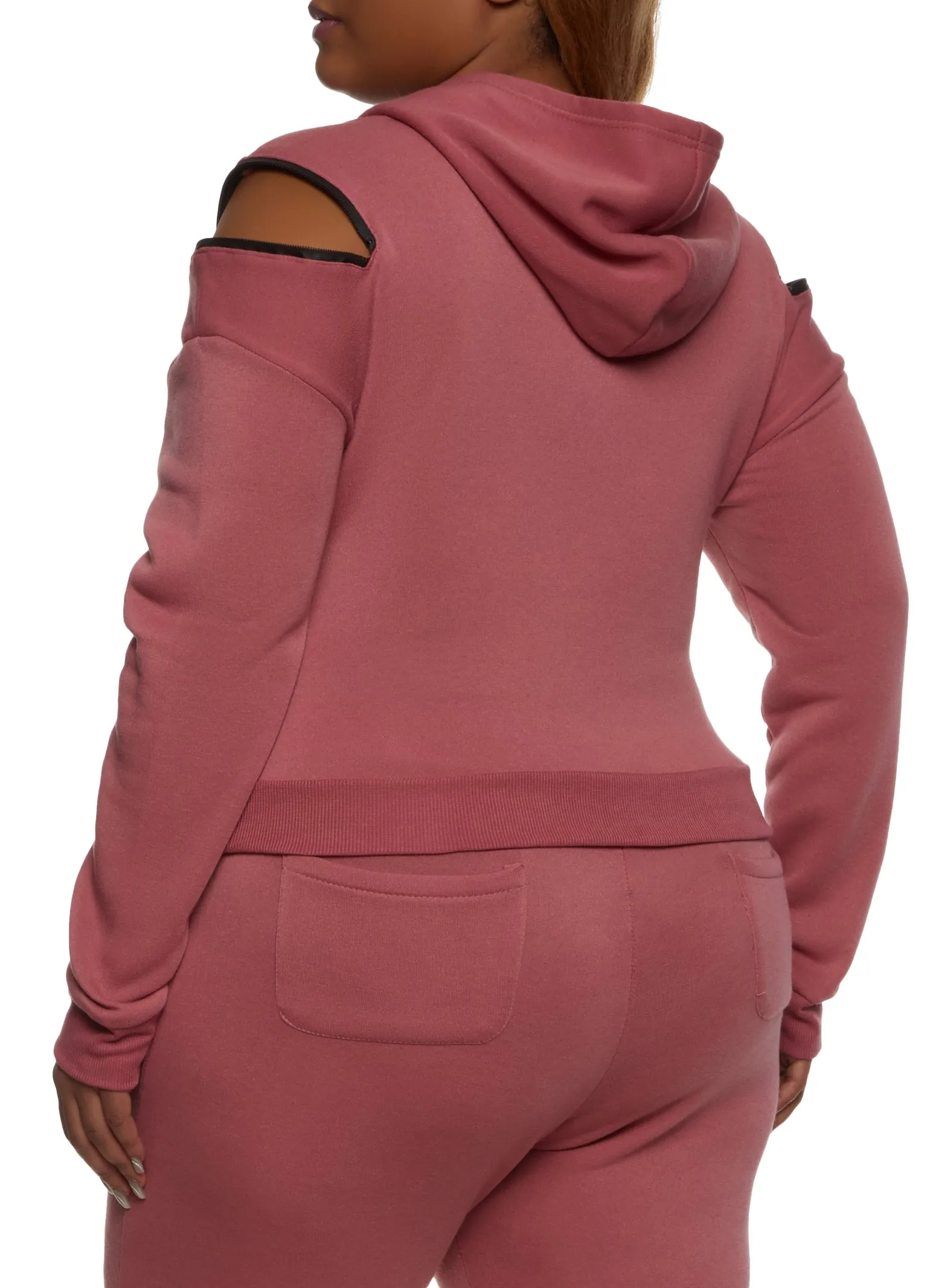 Plus Size Zipper Detail Pullover Hoodie sold by Rainbow product image thumbnail 3