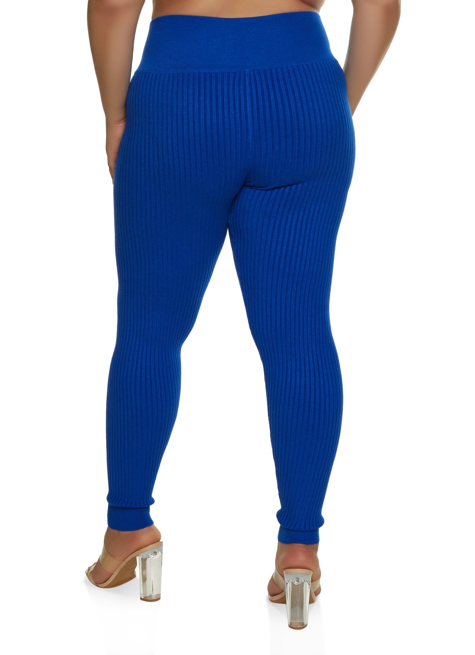 Plus Size Ribbed High Waisted Leggings sold by Rainbow product image thumbnail 2