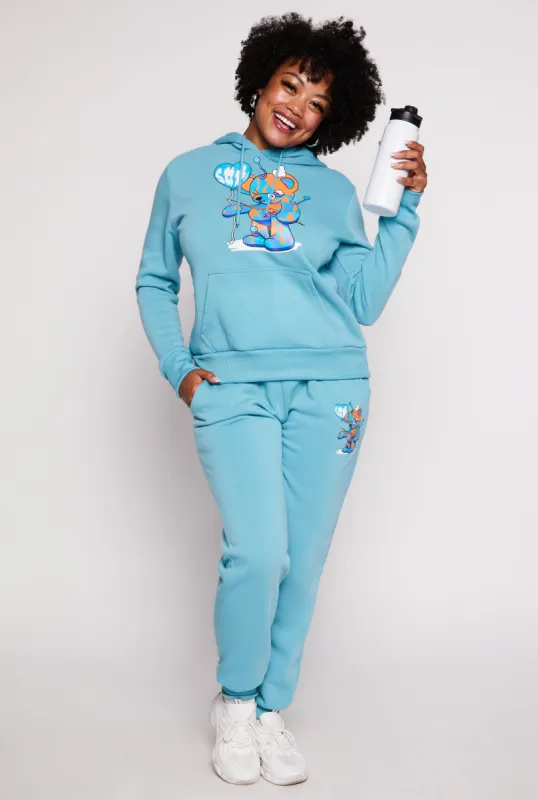 Plus Size Bear Graphic Drawstring Joggers sold by Rainbow