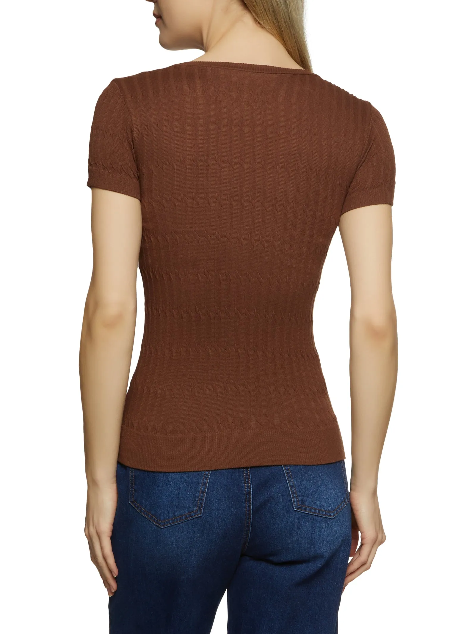Textured Knit Crew Neck Seamless Tee sold by Rainbow product image thumbnail 2