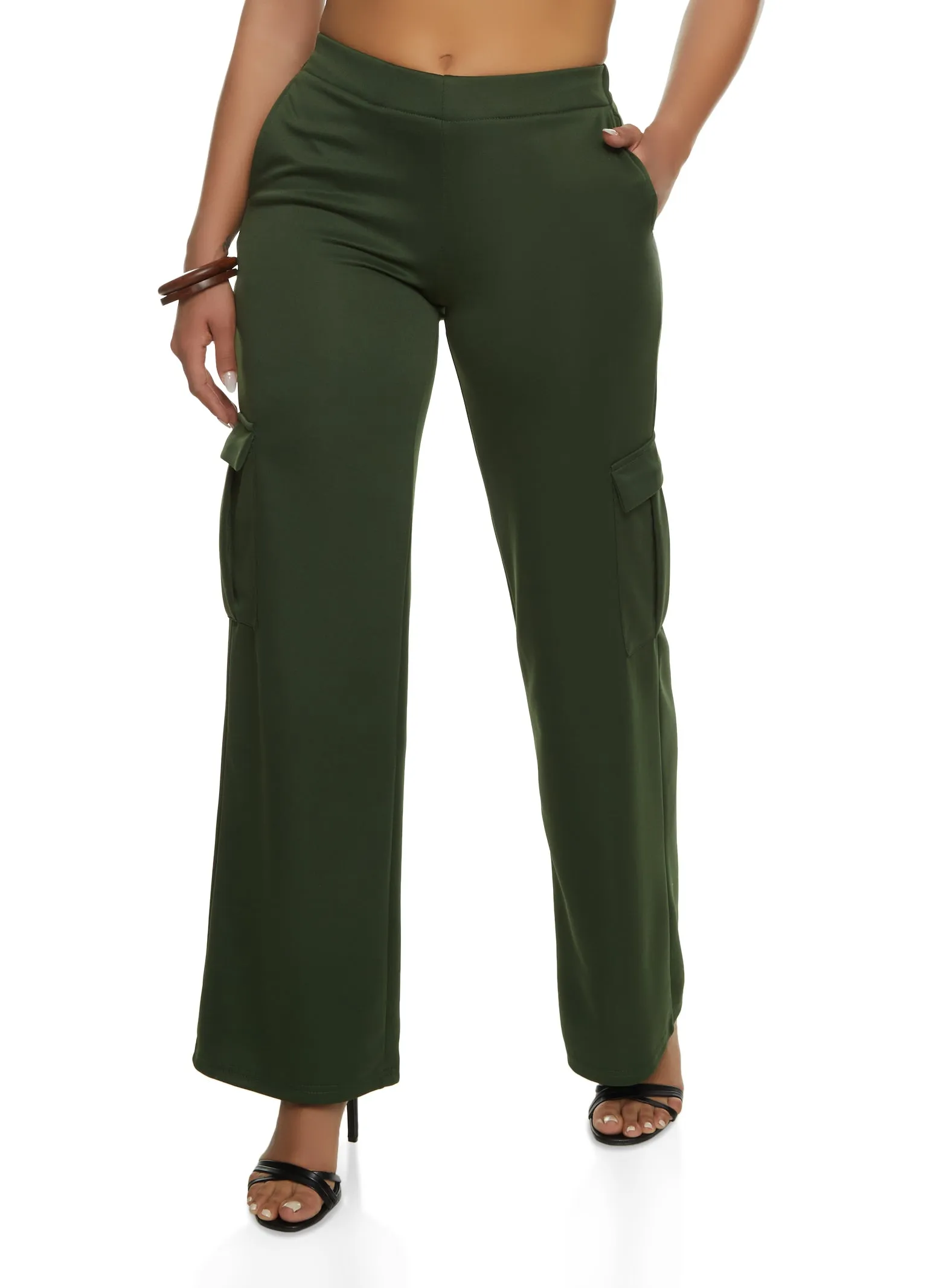 Daisy Contour Stretch Wide Leg Cargo Pants sold by Rainbow