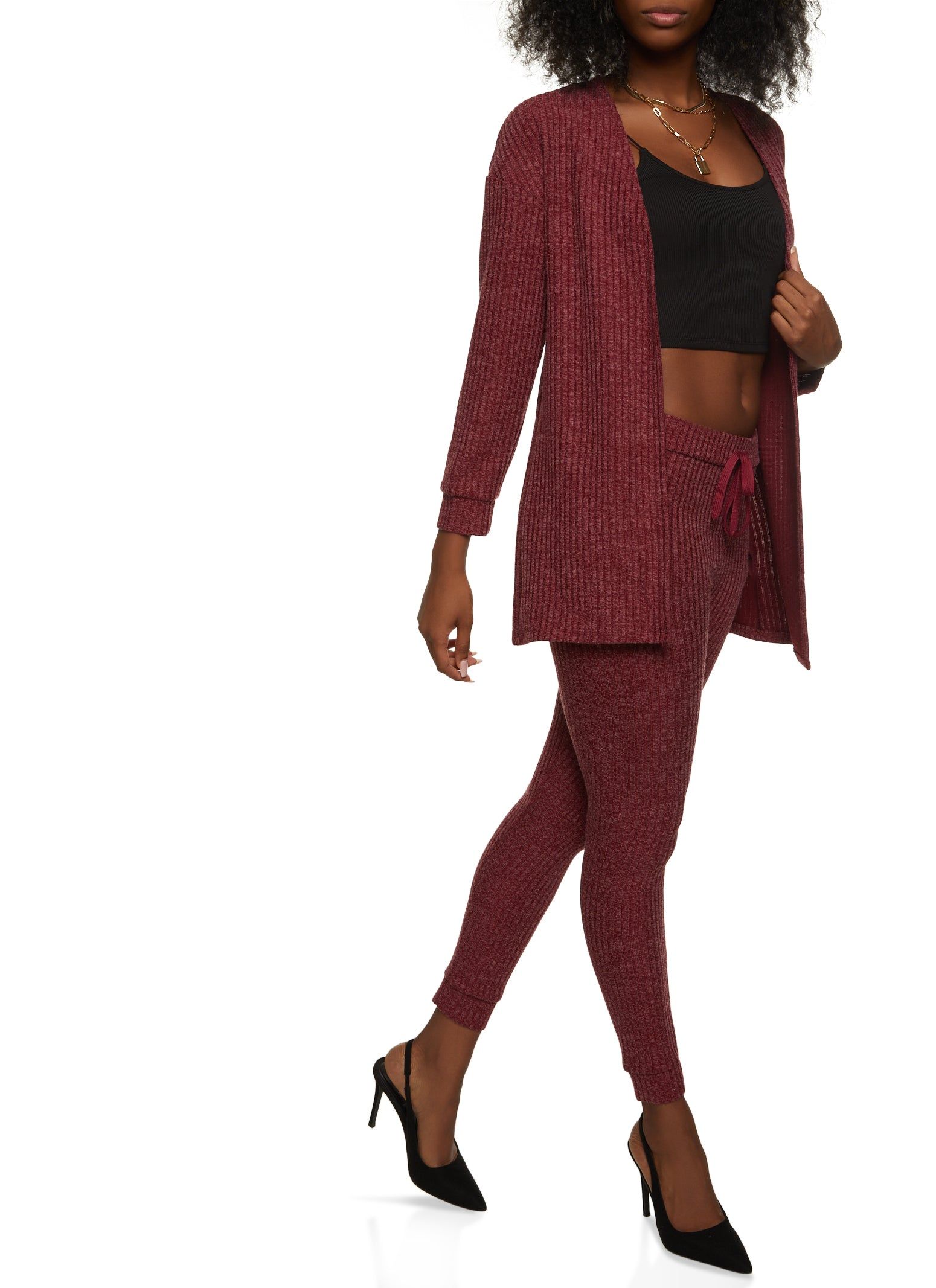 Basic Ribbed Knit Cardigan sold by Rainbow product image thumbnail 2