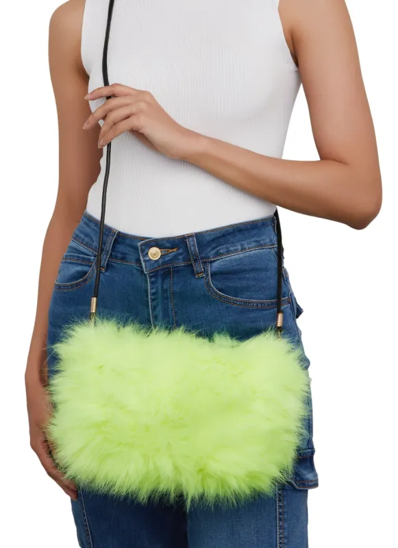 Faux Fur Zip Crossbody Bag sold by Rainbow