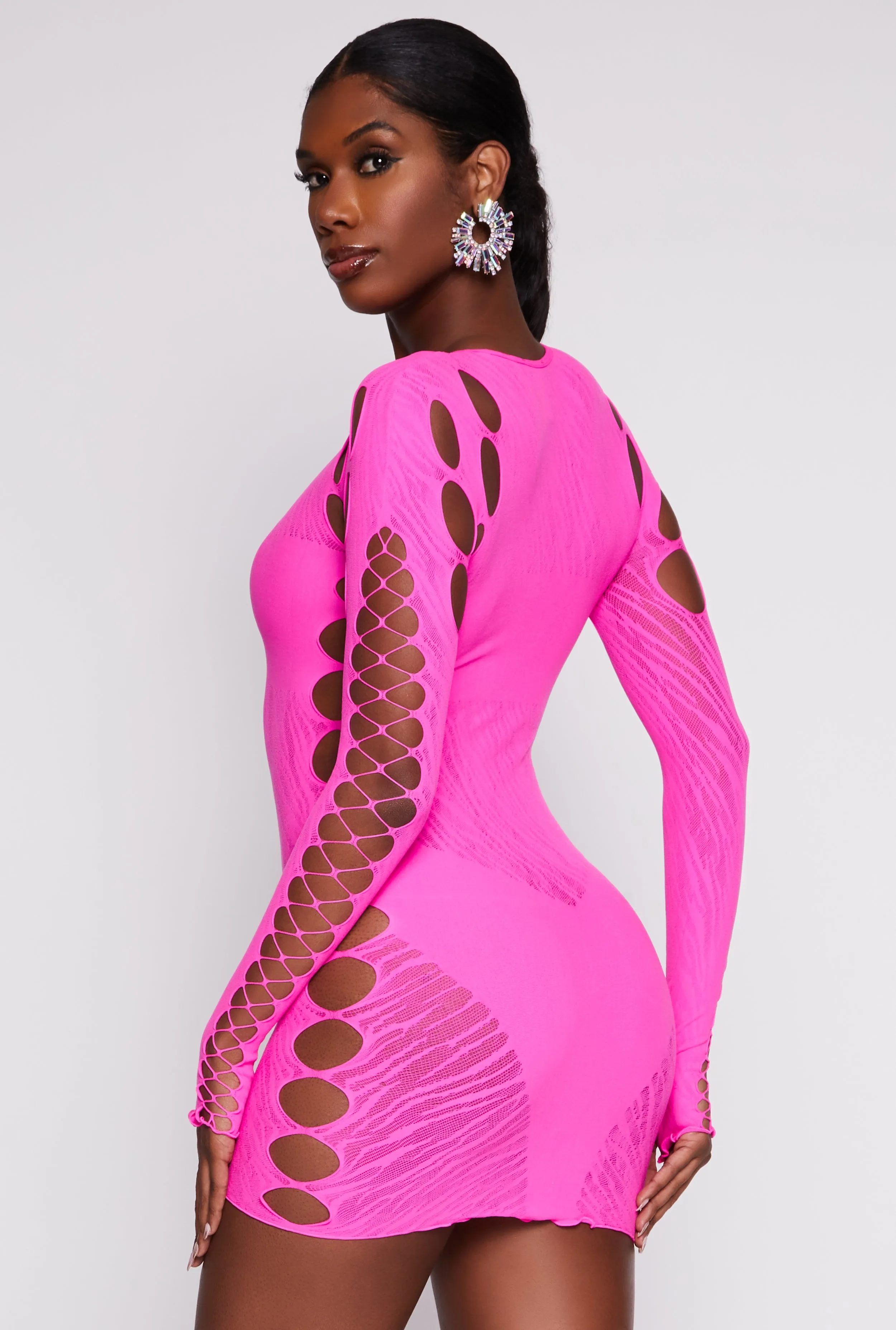 Seamless Rhinestone Cut Out Mini Dress sold by Rainbow product image thumbnail 3