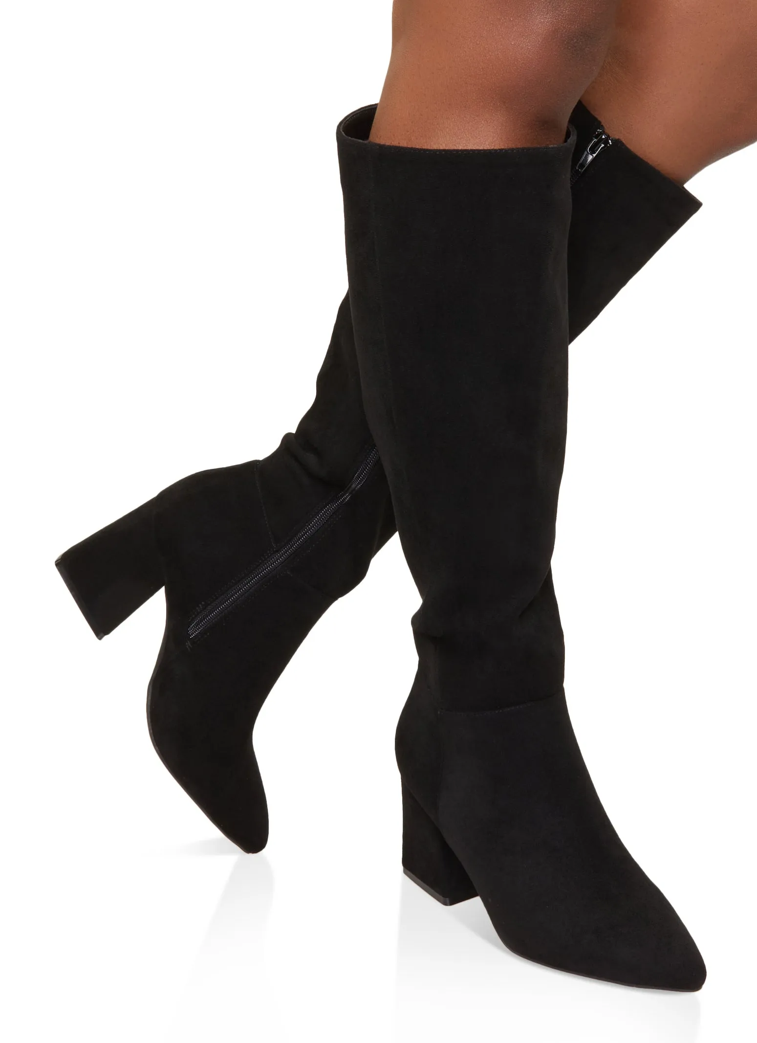 Pointed Toe Mid Heel Tall Boots sold by Rainbow