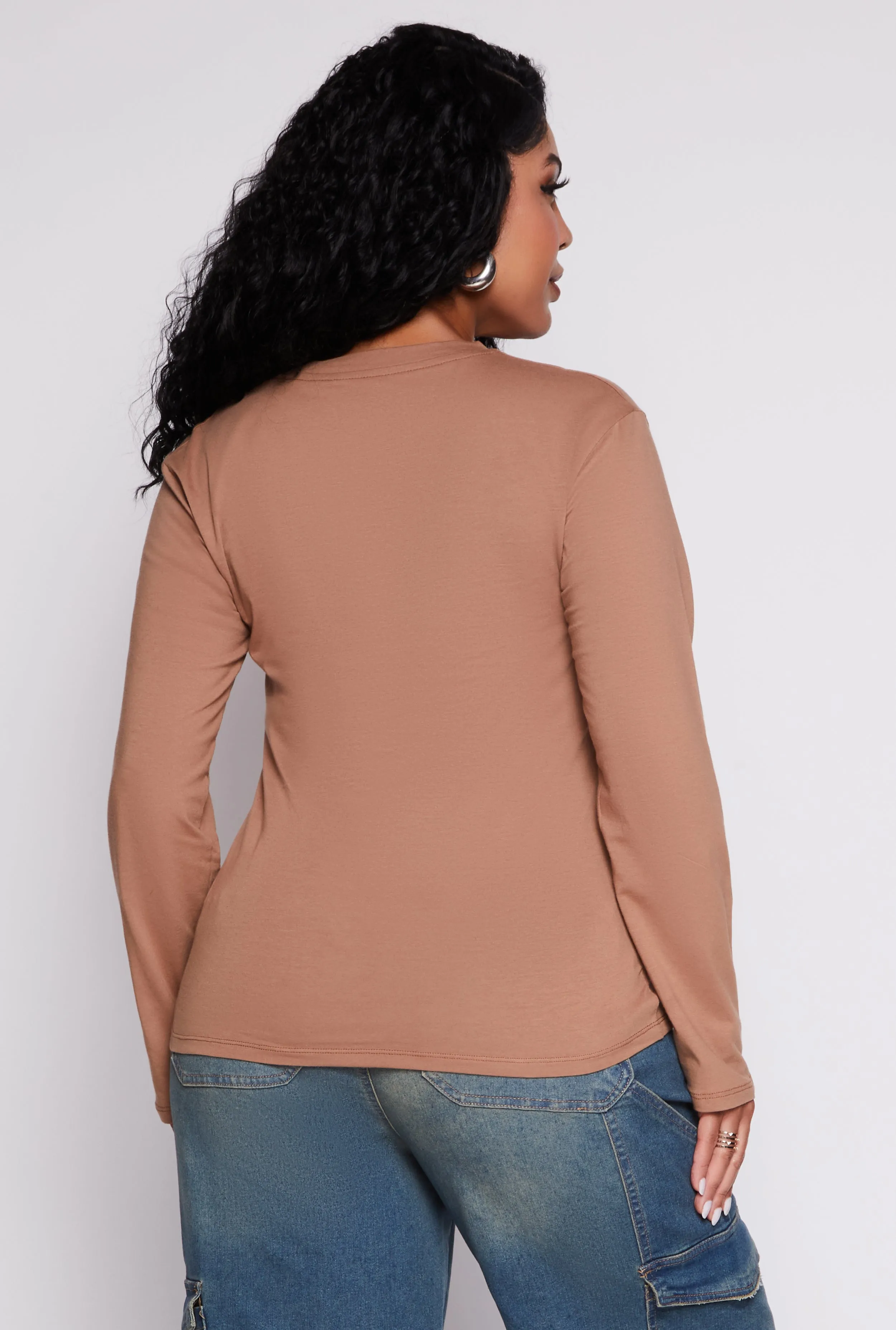 Plus Size Long Sleeve Crew Neck Tee sold by Rainbow product image thumbnail 3